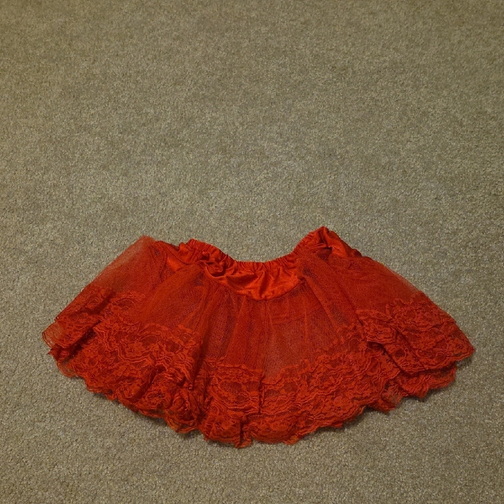 New Leg Avenue Scarlet Lace Trimmed Petticoat Skirt - Picture 3 of 7